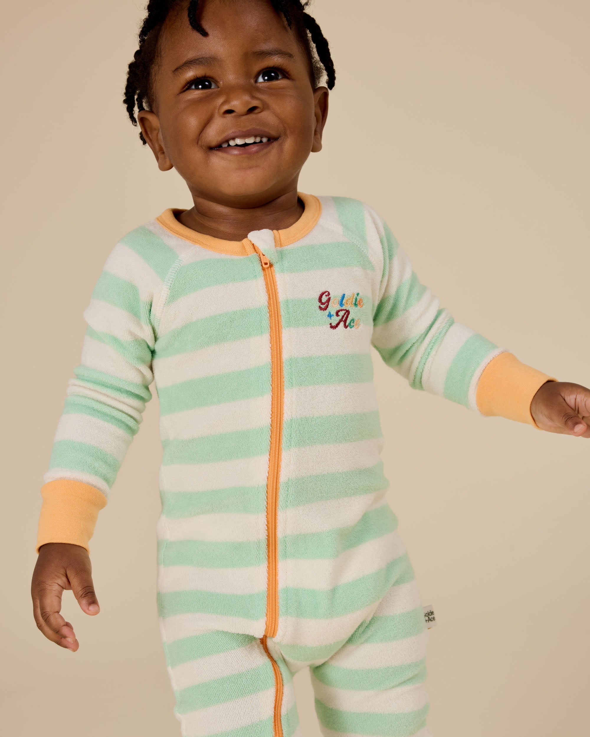 Goldie + Ace - Peas In A Pod Stripe Zipsuit
