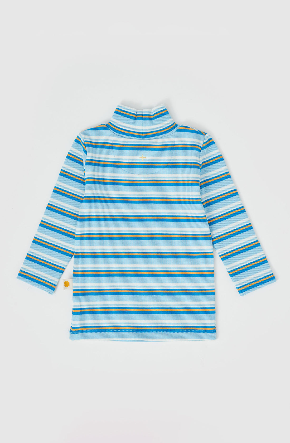 GOLDIE + ACE  Sky Stripe Embroidered Skivvy Sky/Gold.