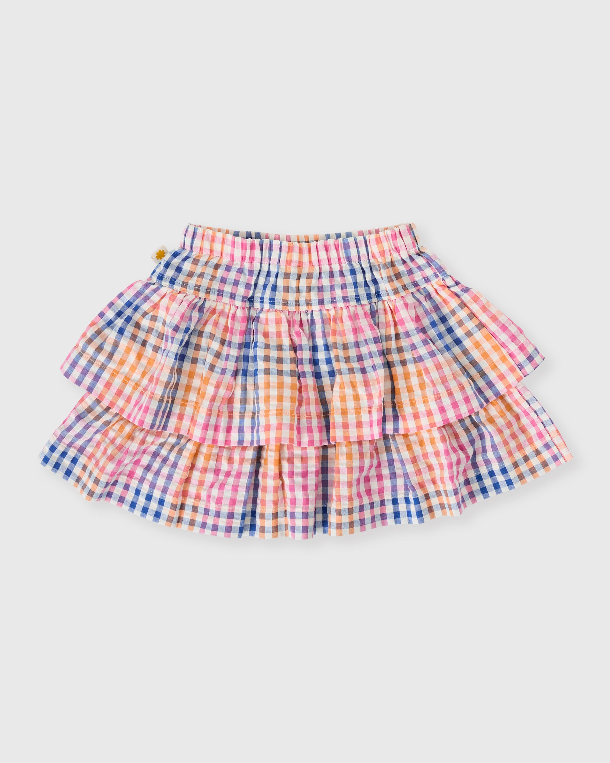 Goldie + Ace - Rainbow Gingham Ria Ruffle Skirt