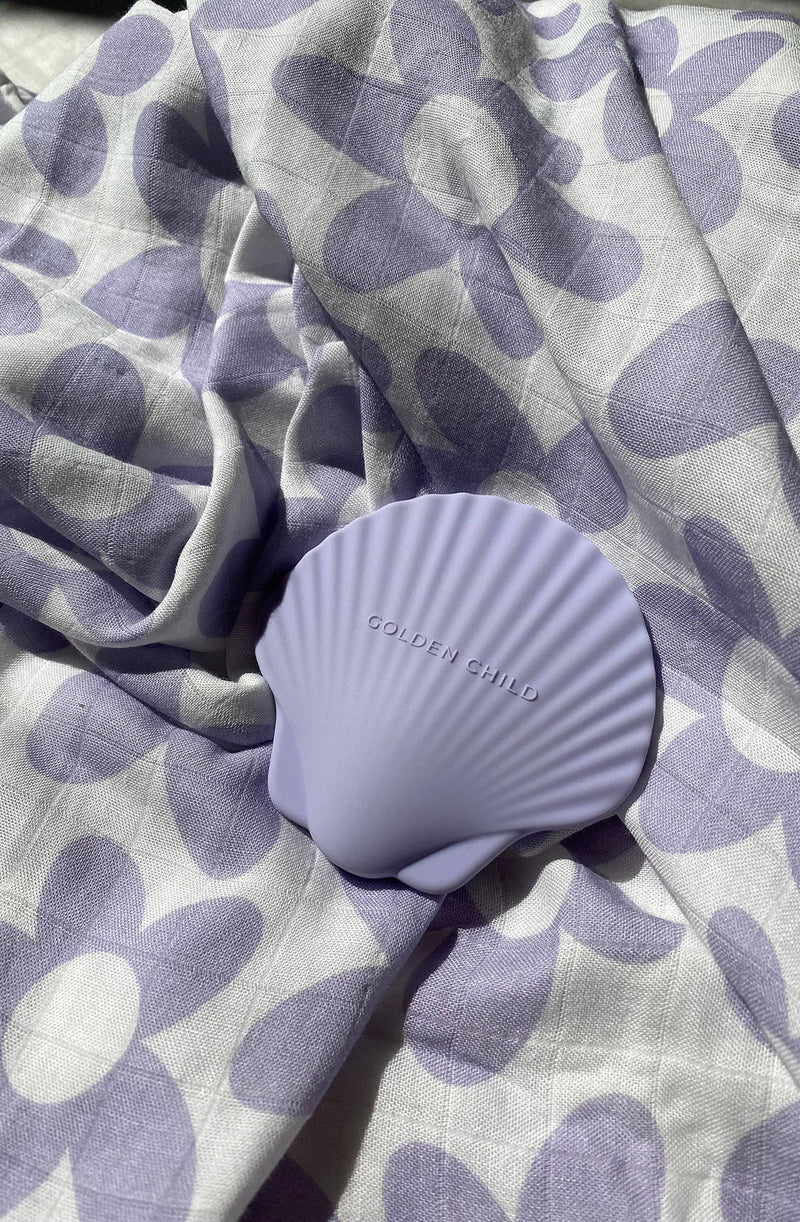 Seashell Silicone Baby Teether Toy Lilac