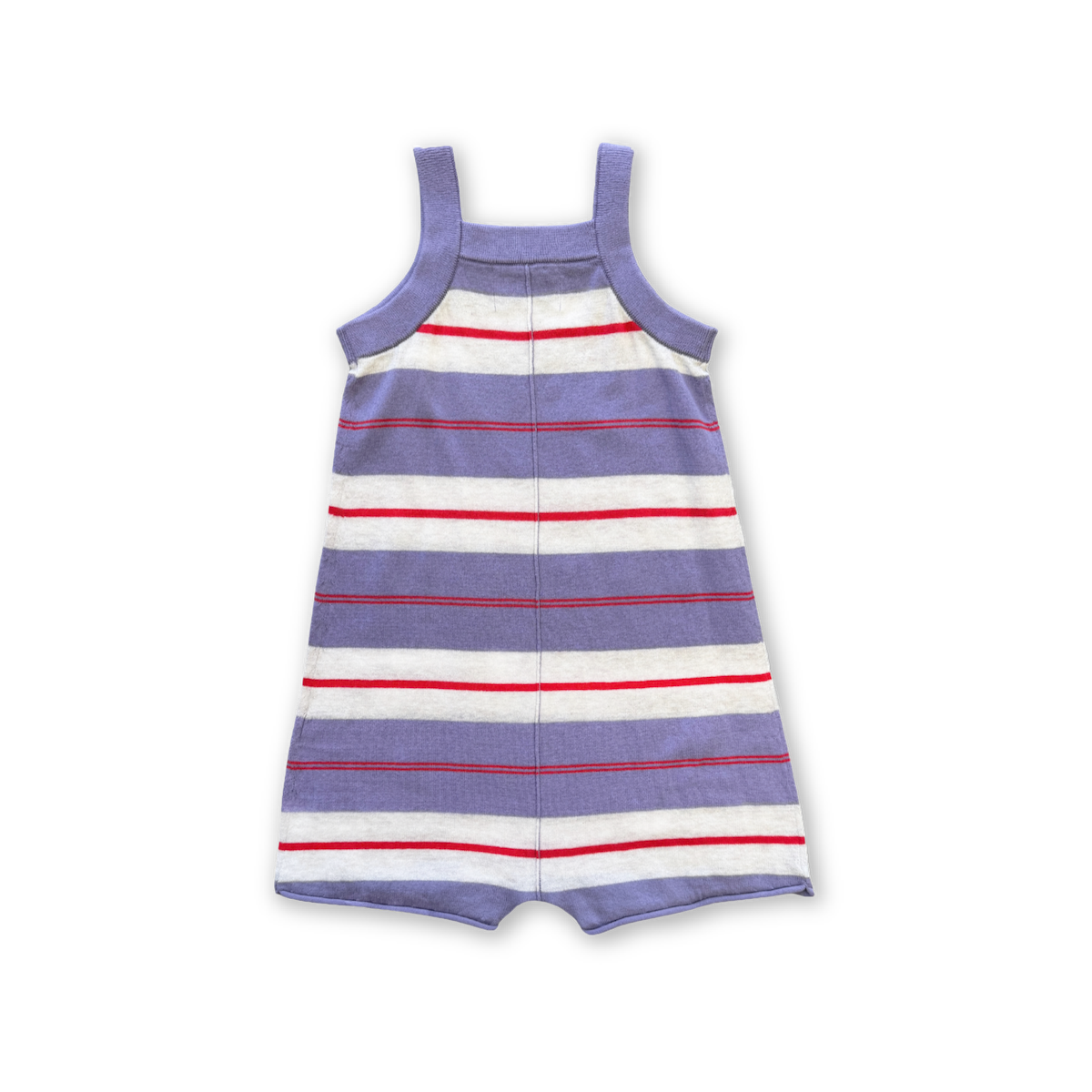 Grown - Organic Knitted Club Stripe Romper Mauve