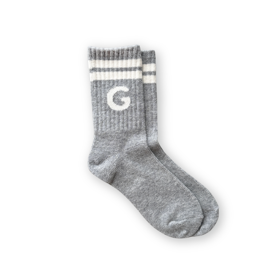 Grown - Stripe Logo Socks Grey Marle