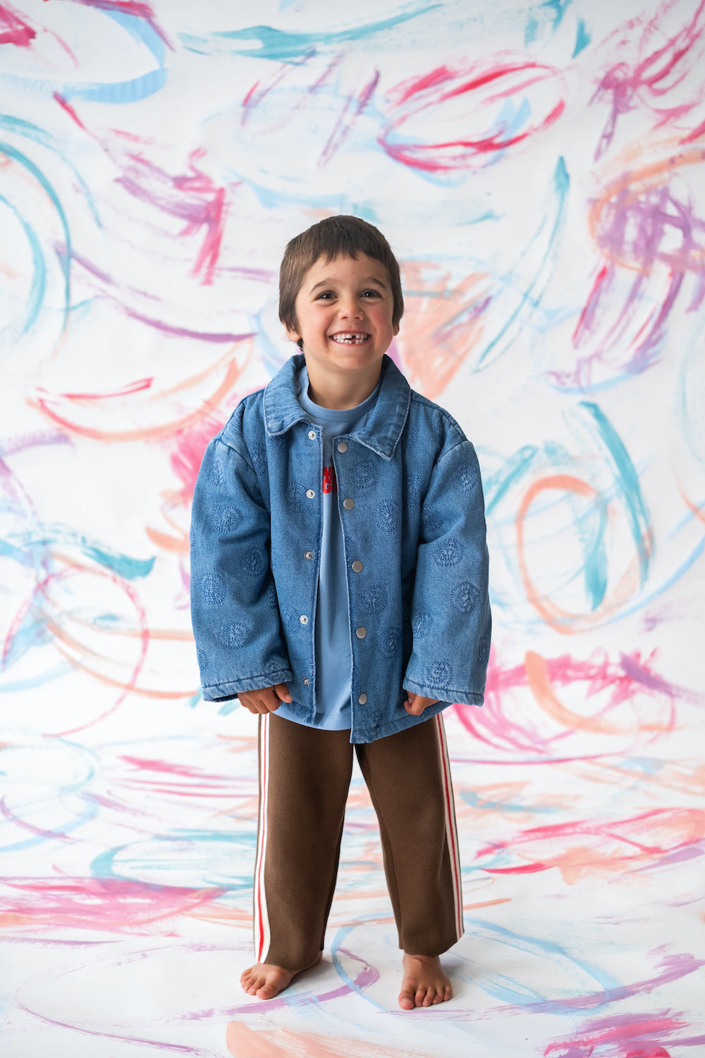 Grown - Quilted Swirl Denim Jacket