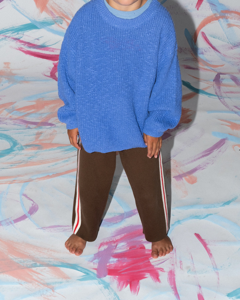 Grown - Textured Organic Slub Knit Pull Over Cobalt