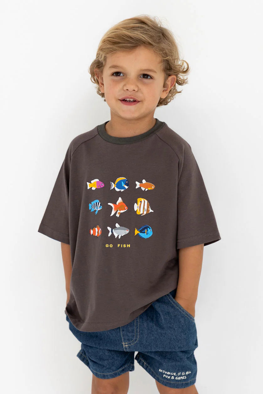 Lenn Label - Go Fish Tee Charcoal