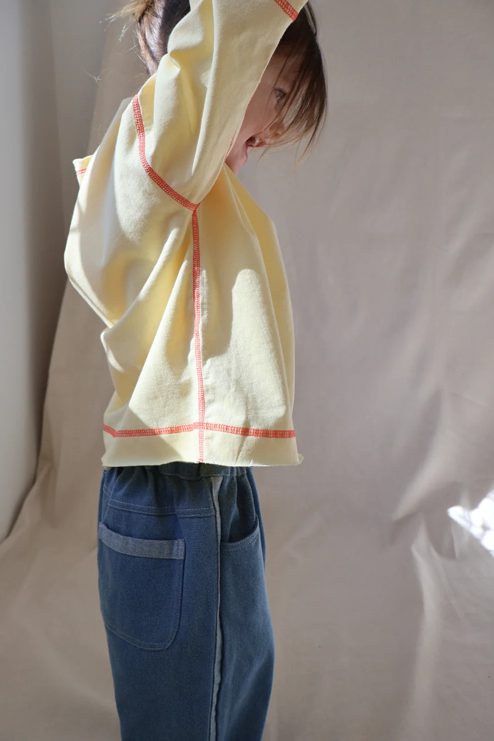 Worn Curations - Staple Stitch Long Sleeve Tee Butter