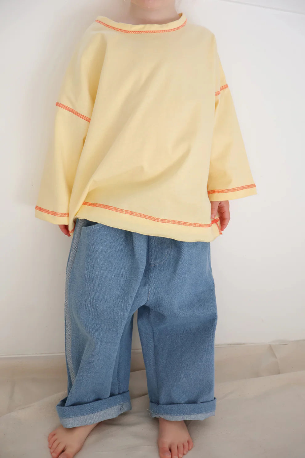 Worn Curations - Staple Stitch Long Sleeve Tee Butter