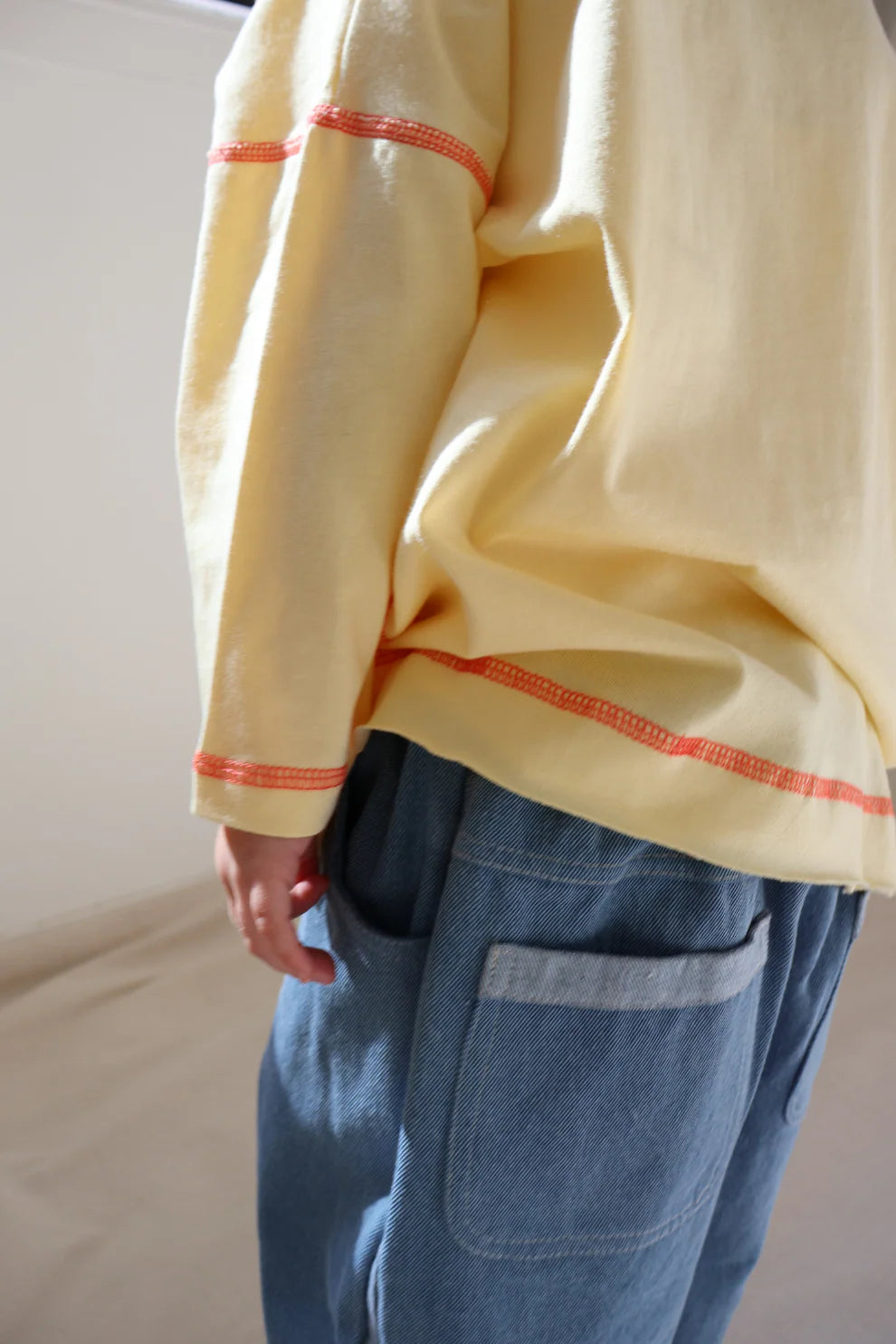 Worn Curations - Staple Stitch Long Sleeve Tee Butter