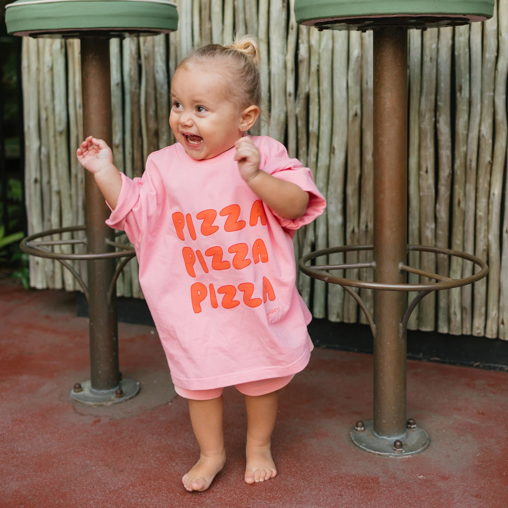 Golden Children - Pizza Mid Sleeve Tee Meringue Pink