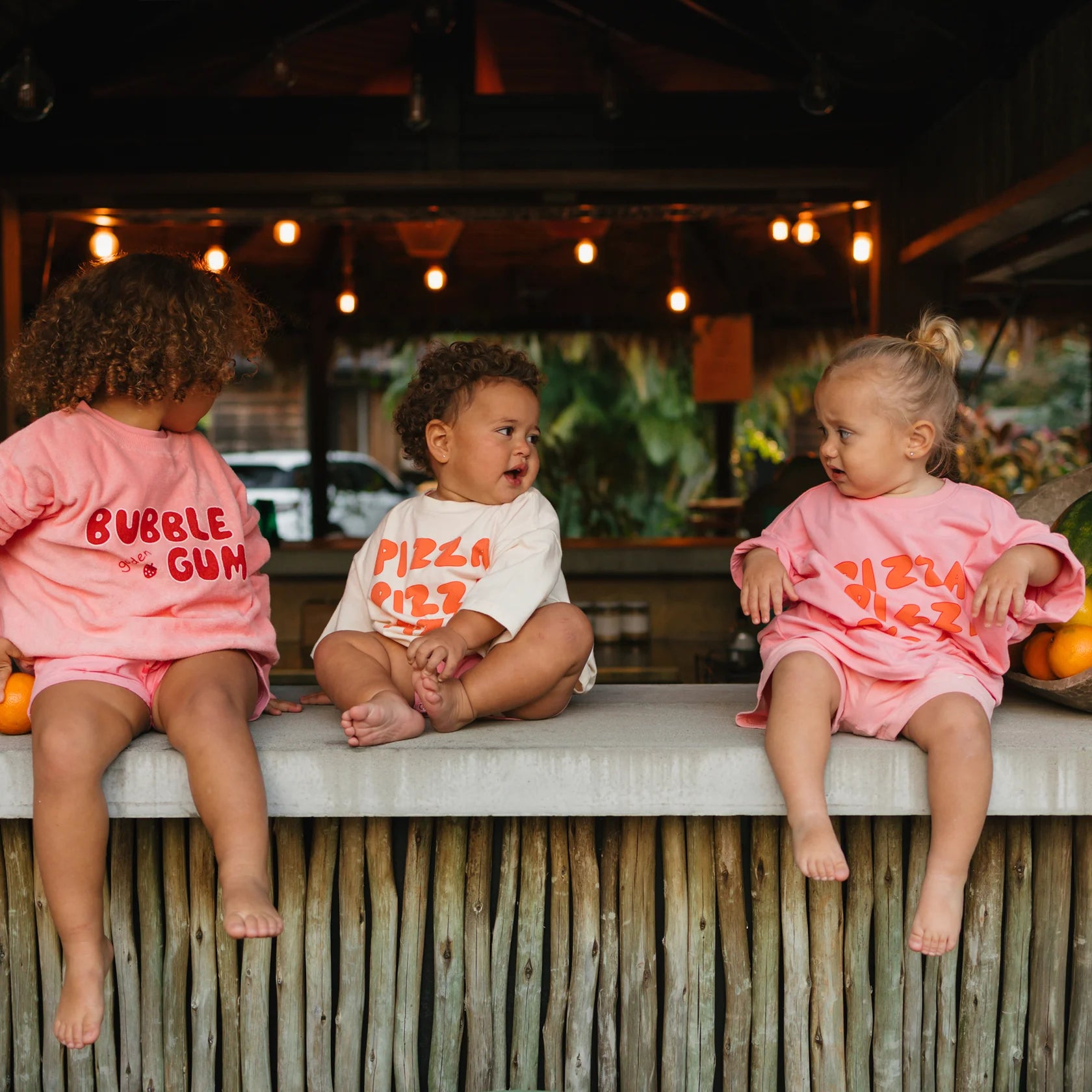 Golden Children - Pizza Mid Sleeve Tee Meringue Pink