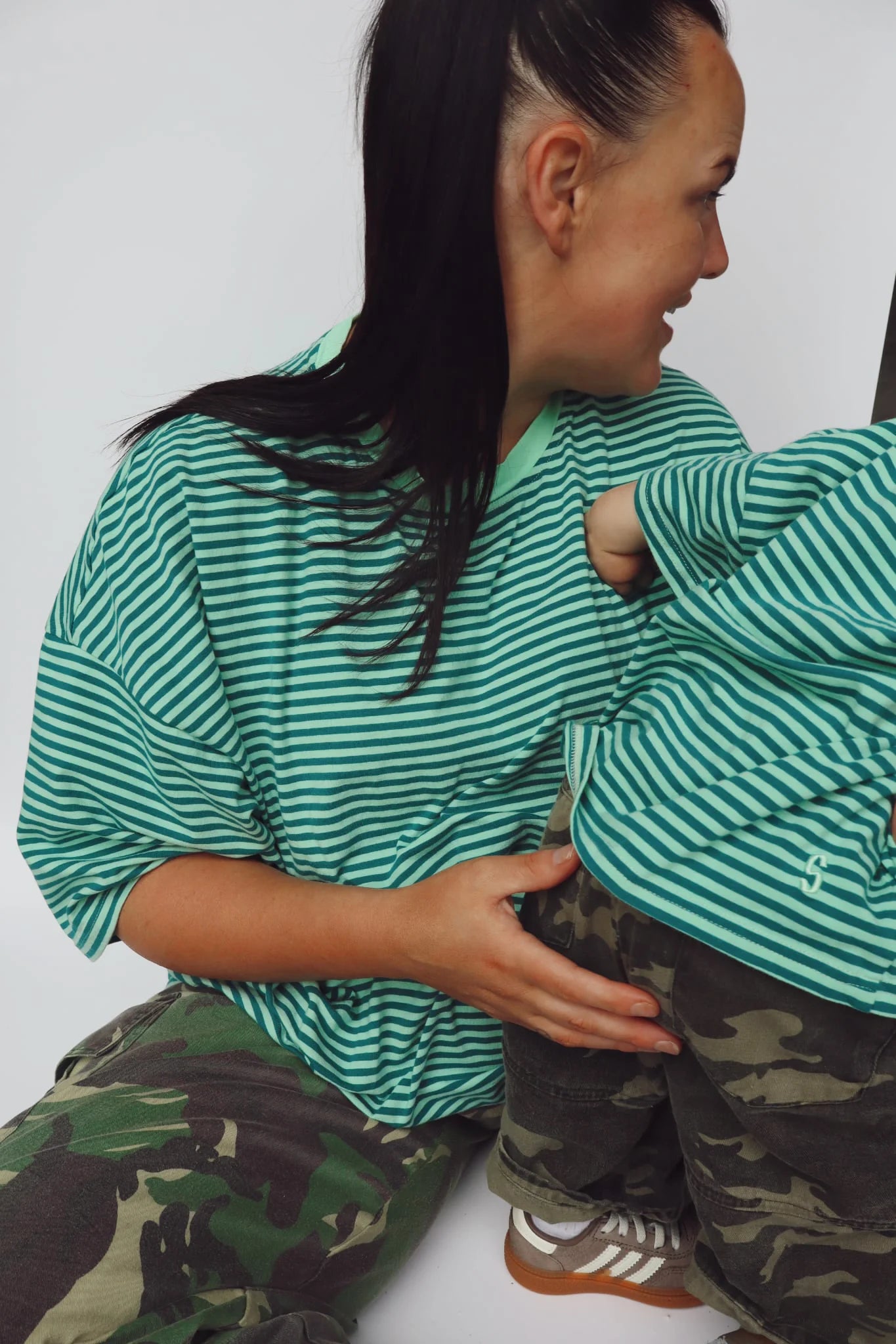 Sam the Label - Adults Cool Mint Stripe Tee