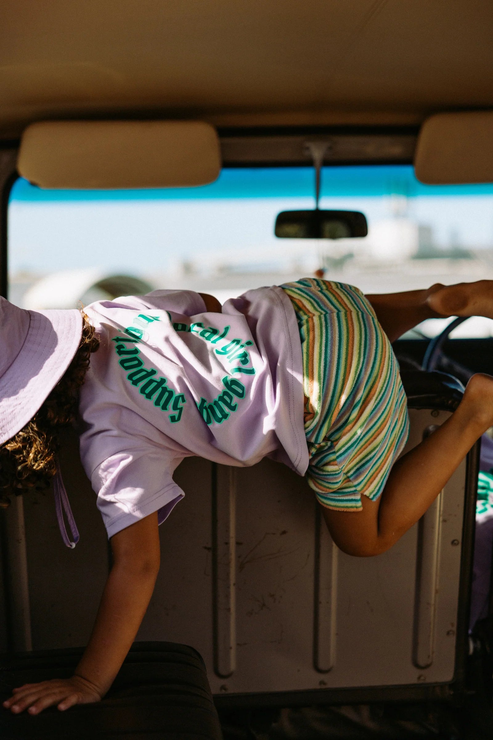 Sam the Label - Pine Lime Stripe Terry Shorts