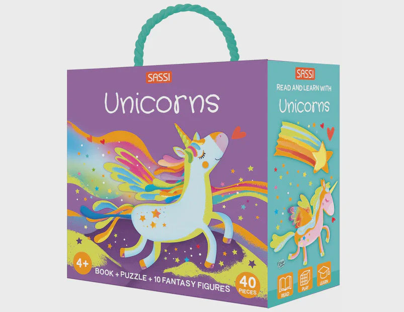 Sassi - 3D Puzzle and Book Set Unicorns