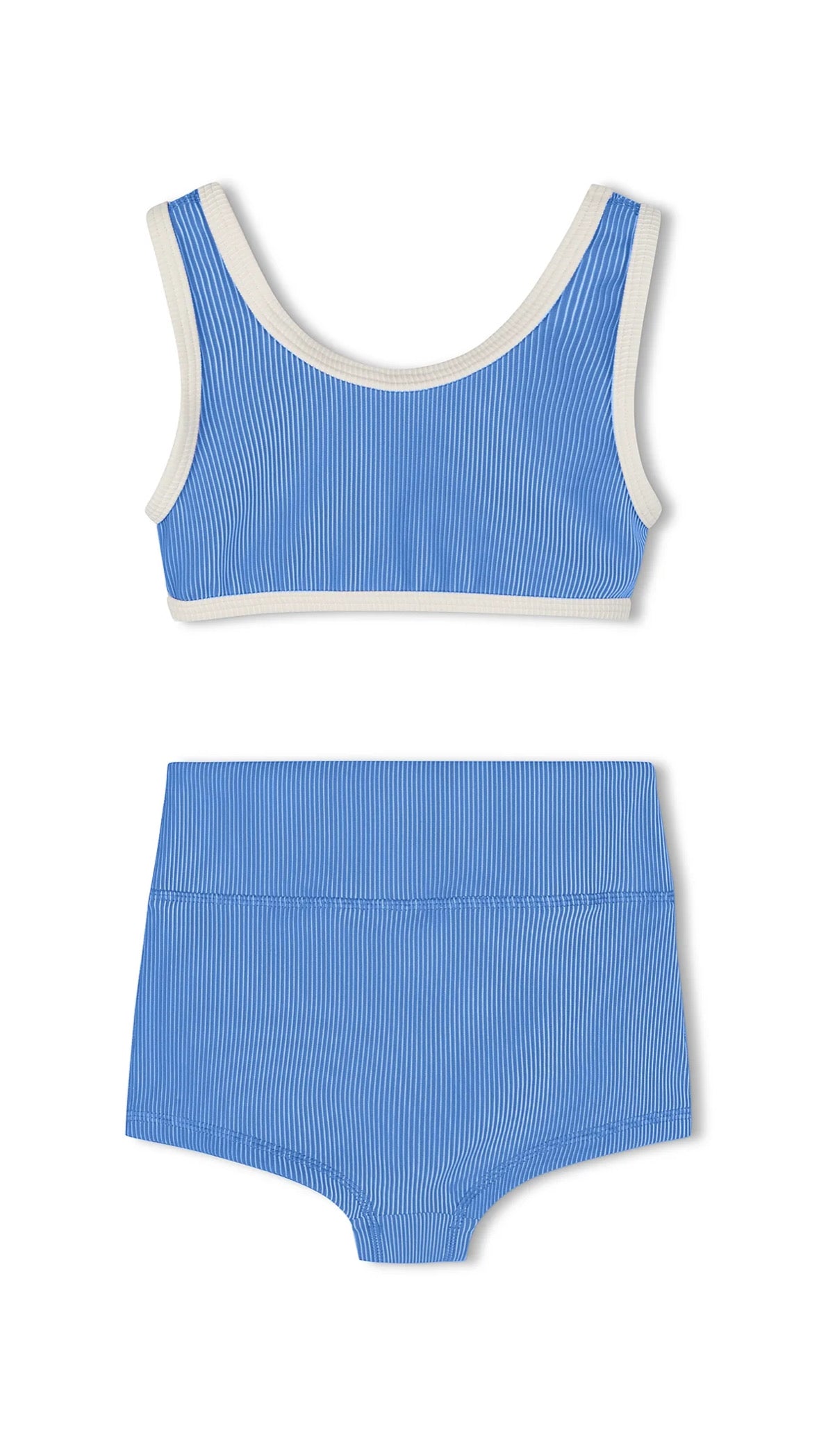 Zulu & Zephyr Mini Stripe Bikini Set Sky Blue - Size 2