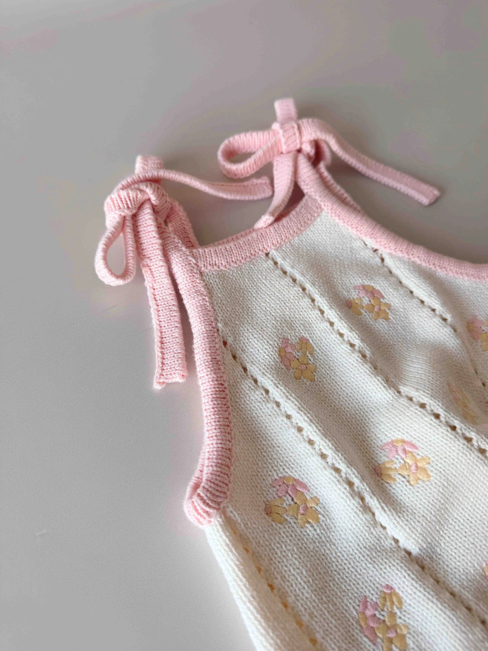 Freckles the Label - Bloom Pointelle Tie Romper Cosmos