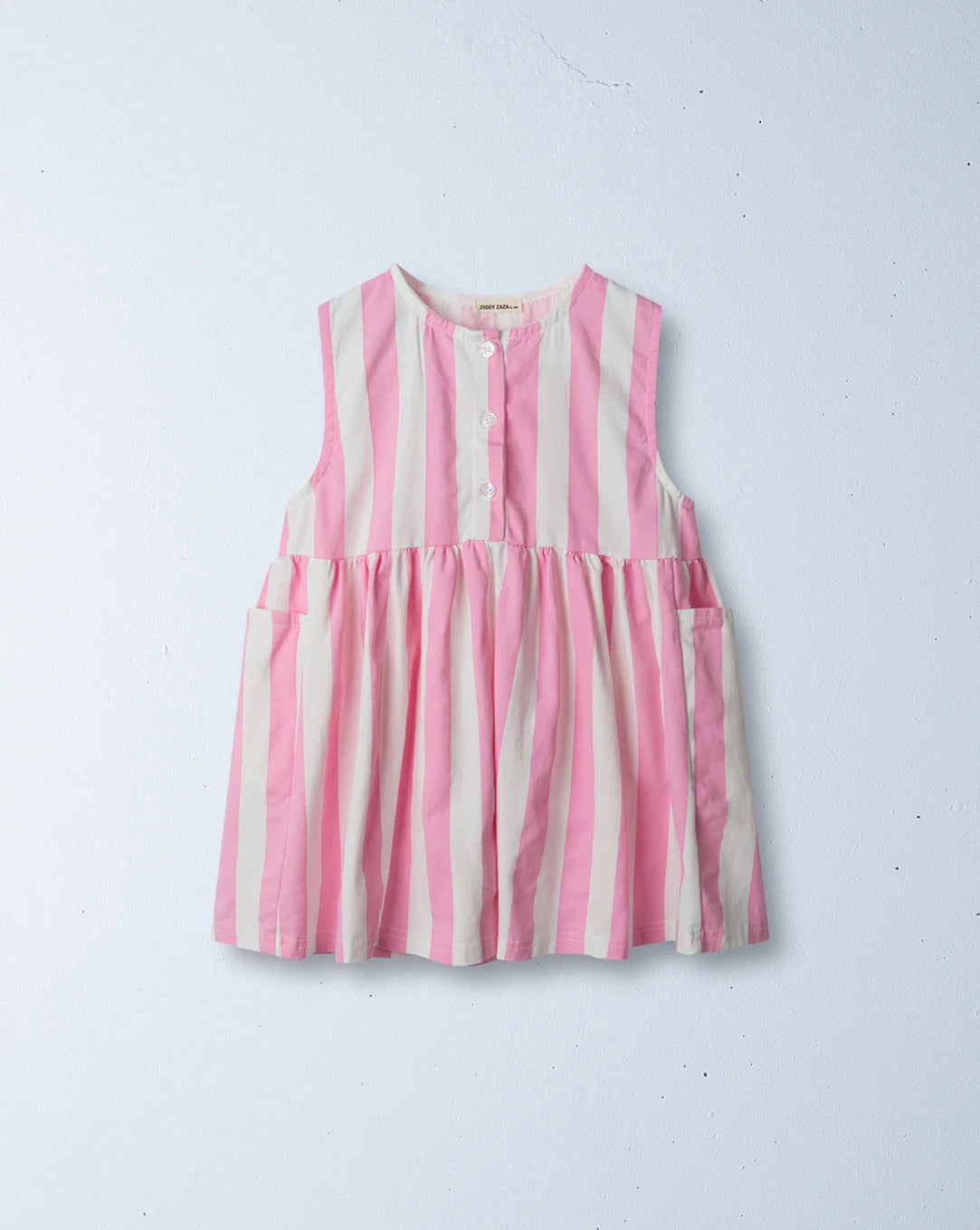 Ziggy Zaza - Honey Bunny Dress Peony Pink Stripe