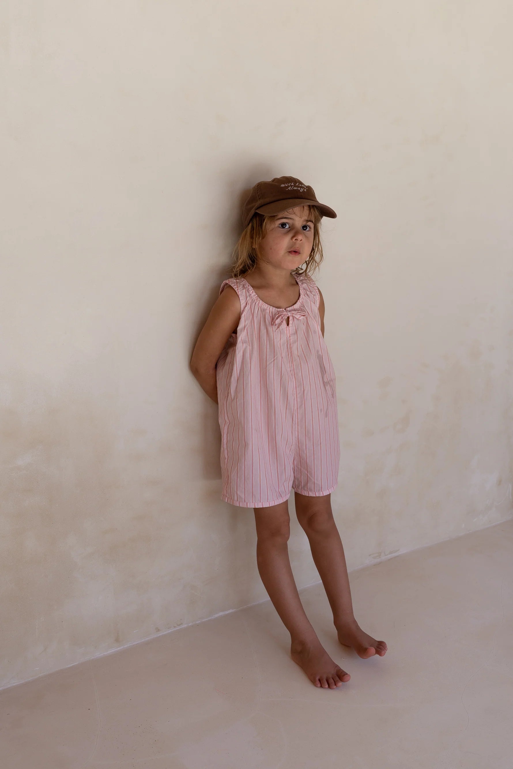 Illoura the Label - Sadie Overalls Pink Stripe