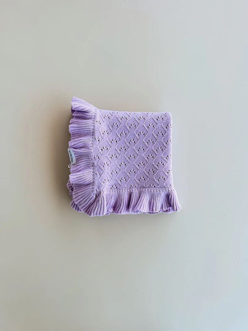 Freckles the Label - Mila Pointelle Frill Blanket Lilac