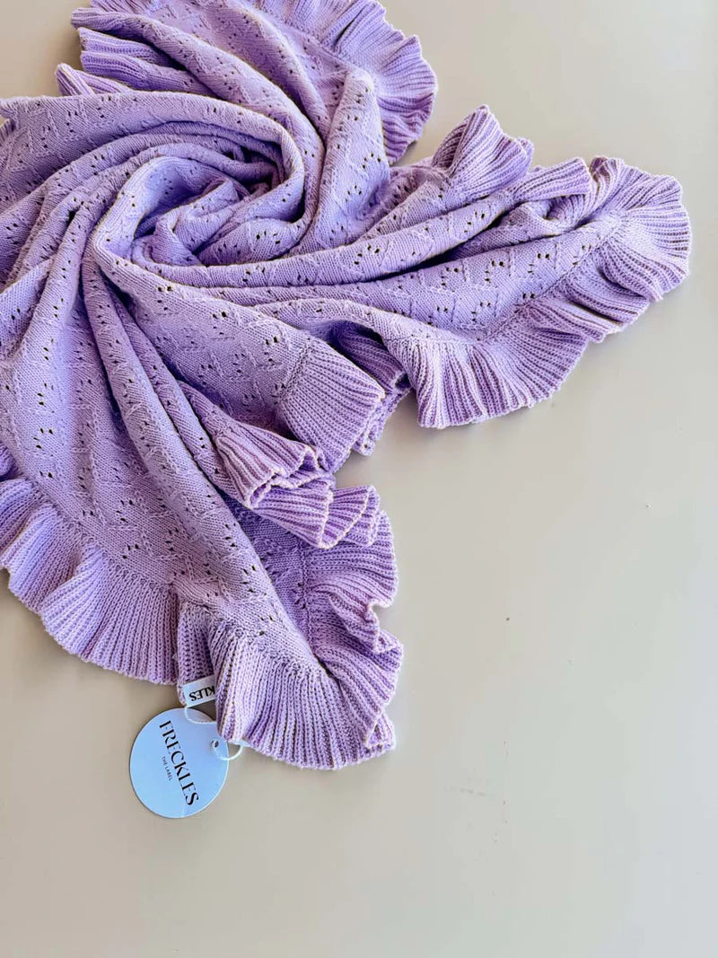 Freckles the Label - Mila Pointelle Frill Blanket Lilac