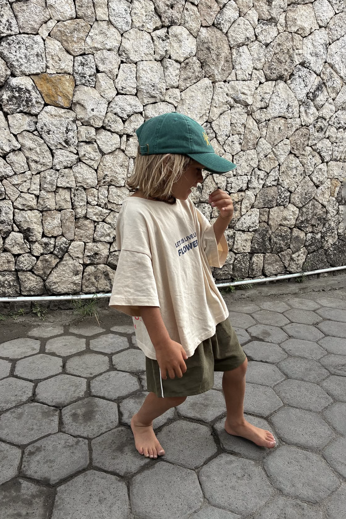 PRE-ORDER Illoura the Label - Live Like Flowers Tee Stone