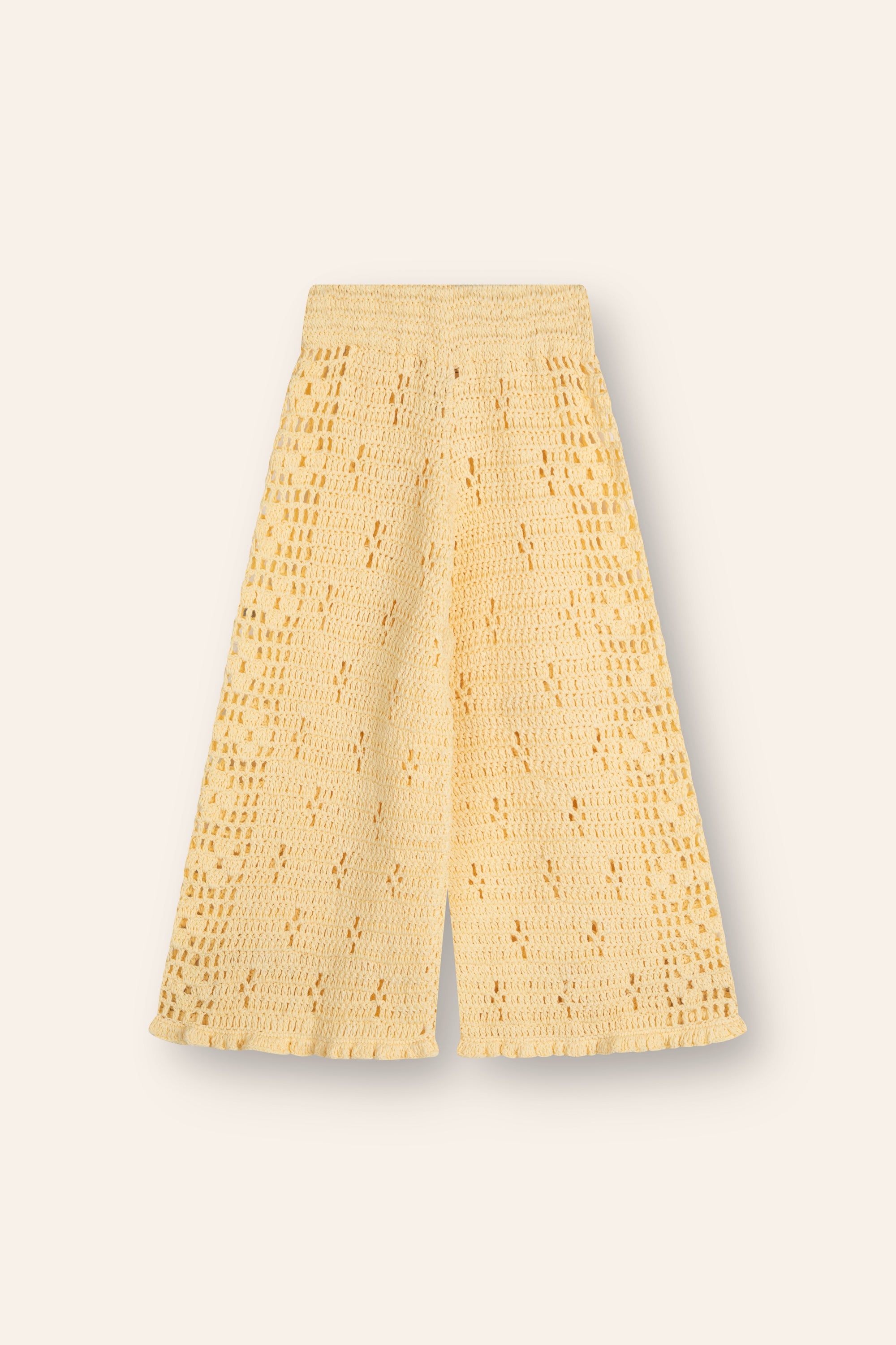 Illoura the Label - Filet Crochet Pants Butter