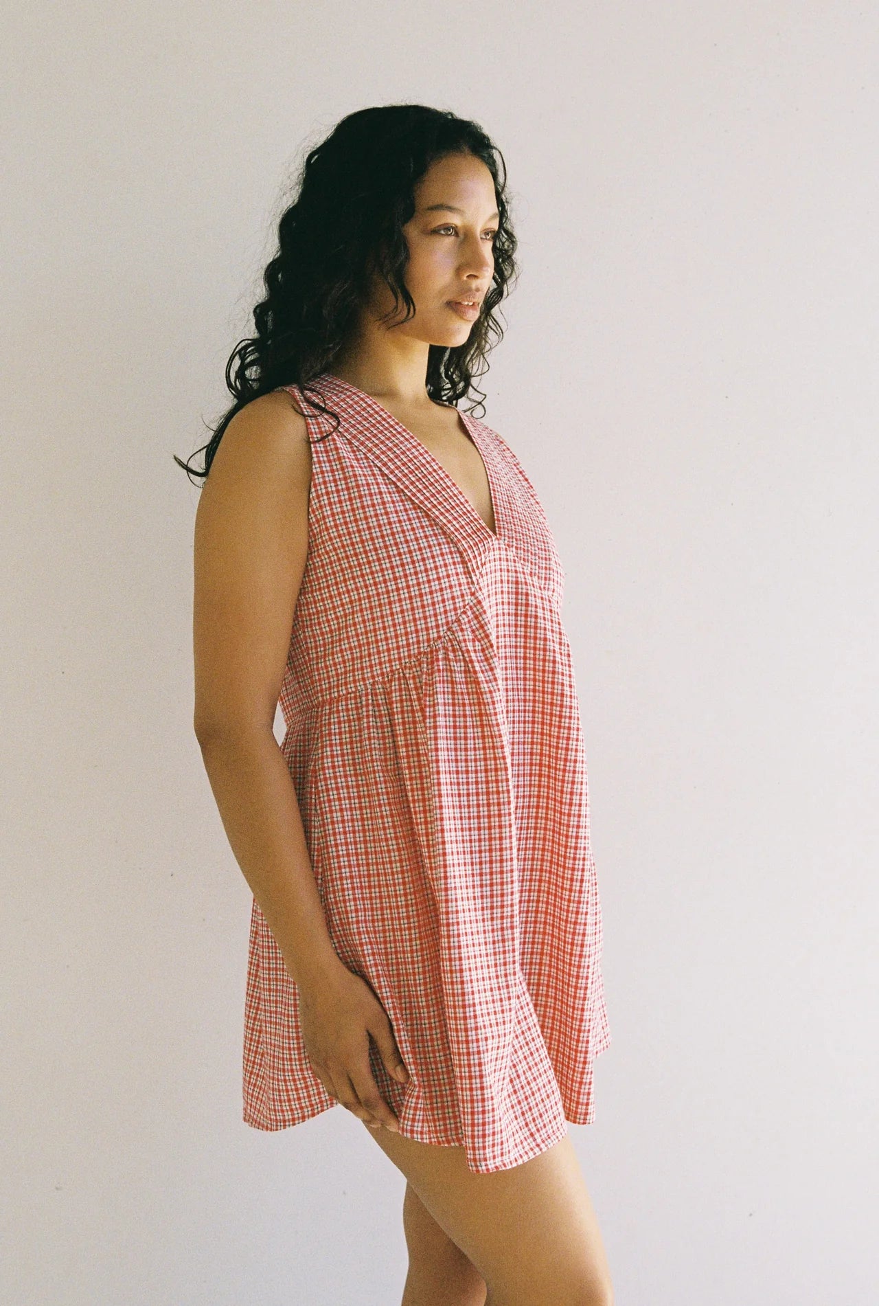 PRE-ORDER JUNI - Hunter Mini Dress Red Check