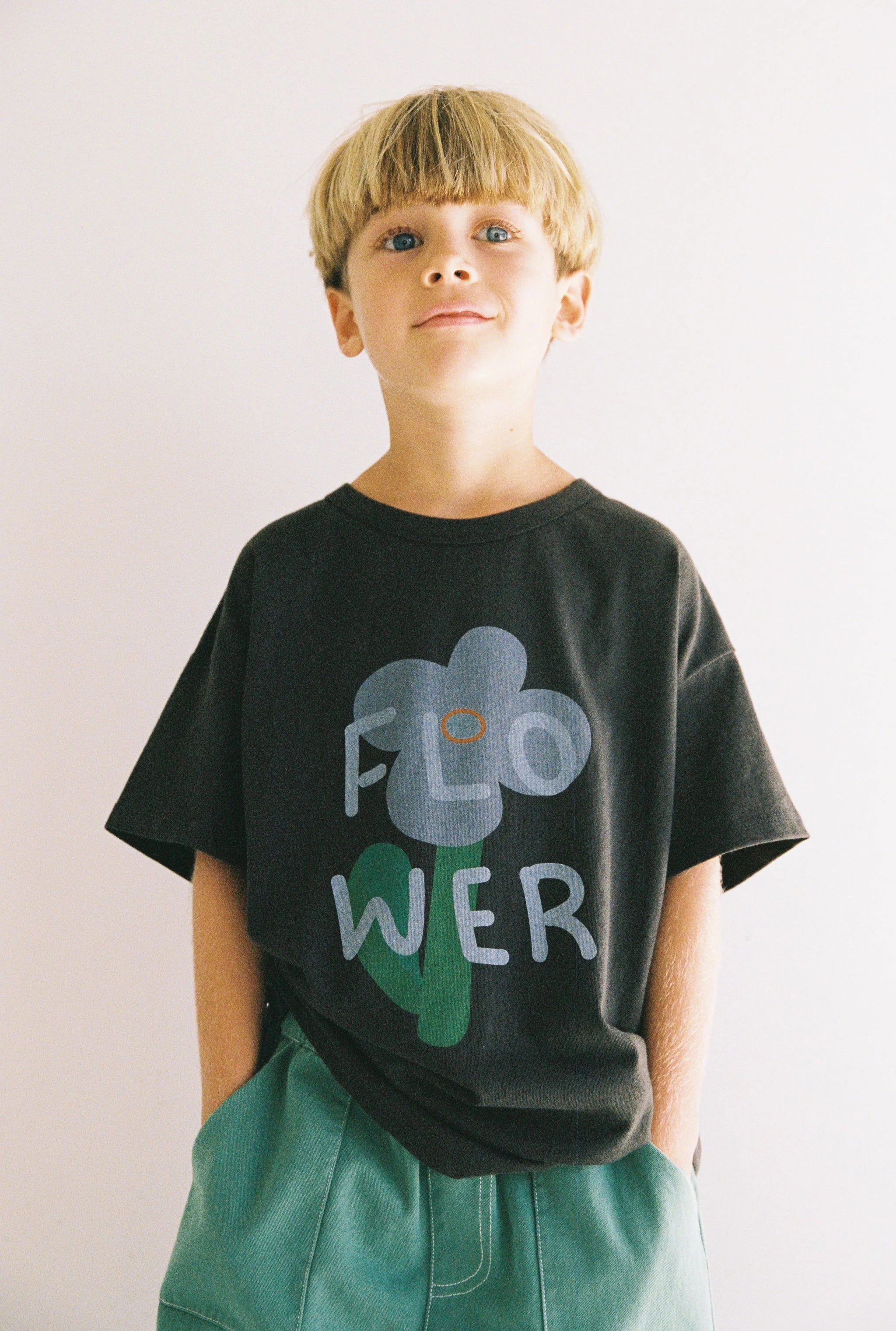 JUNI JNR - JNR Blossom Tee Washed Black