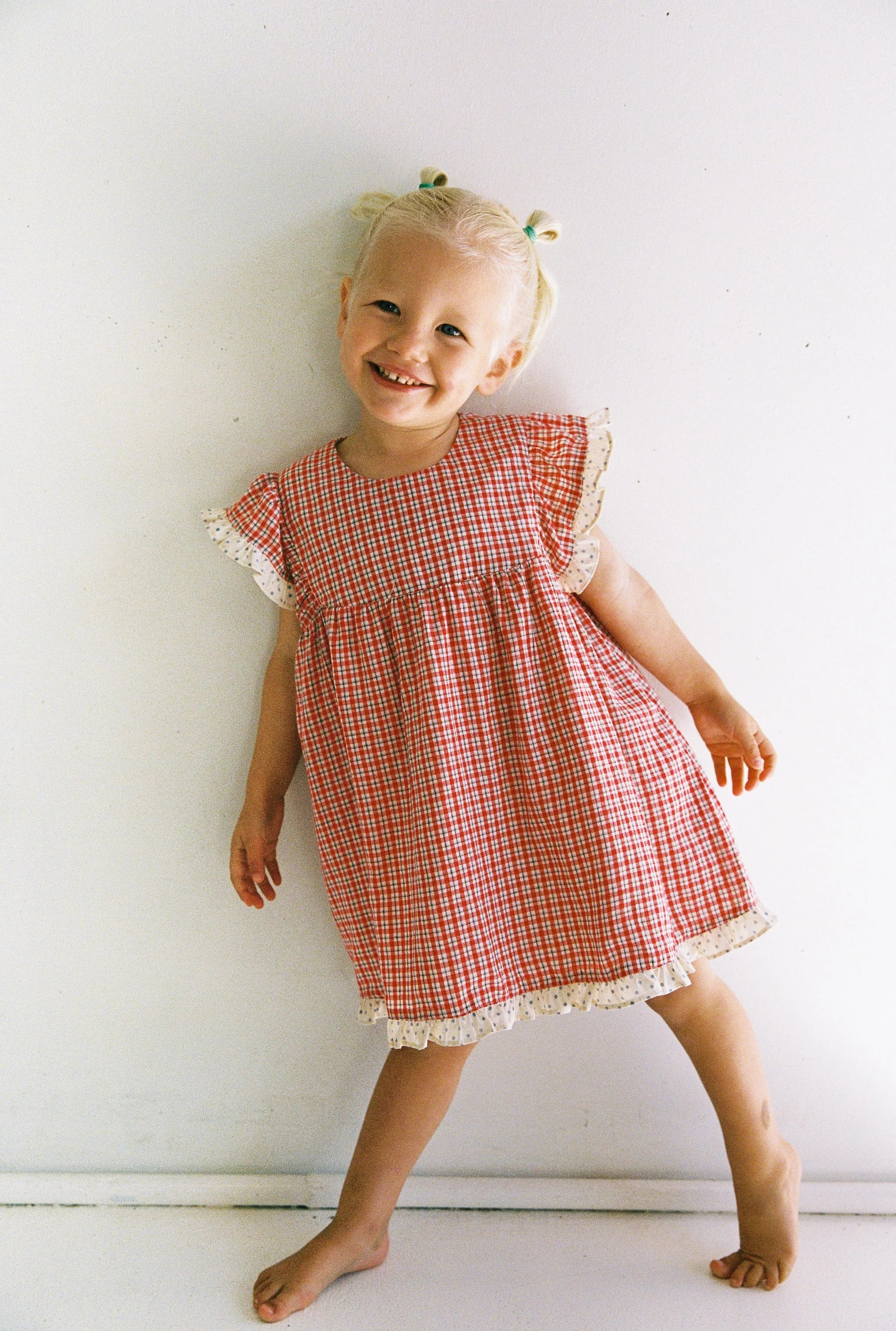 JUNI JNR - Daisy Dress Red Check