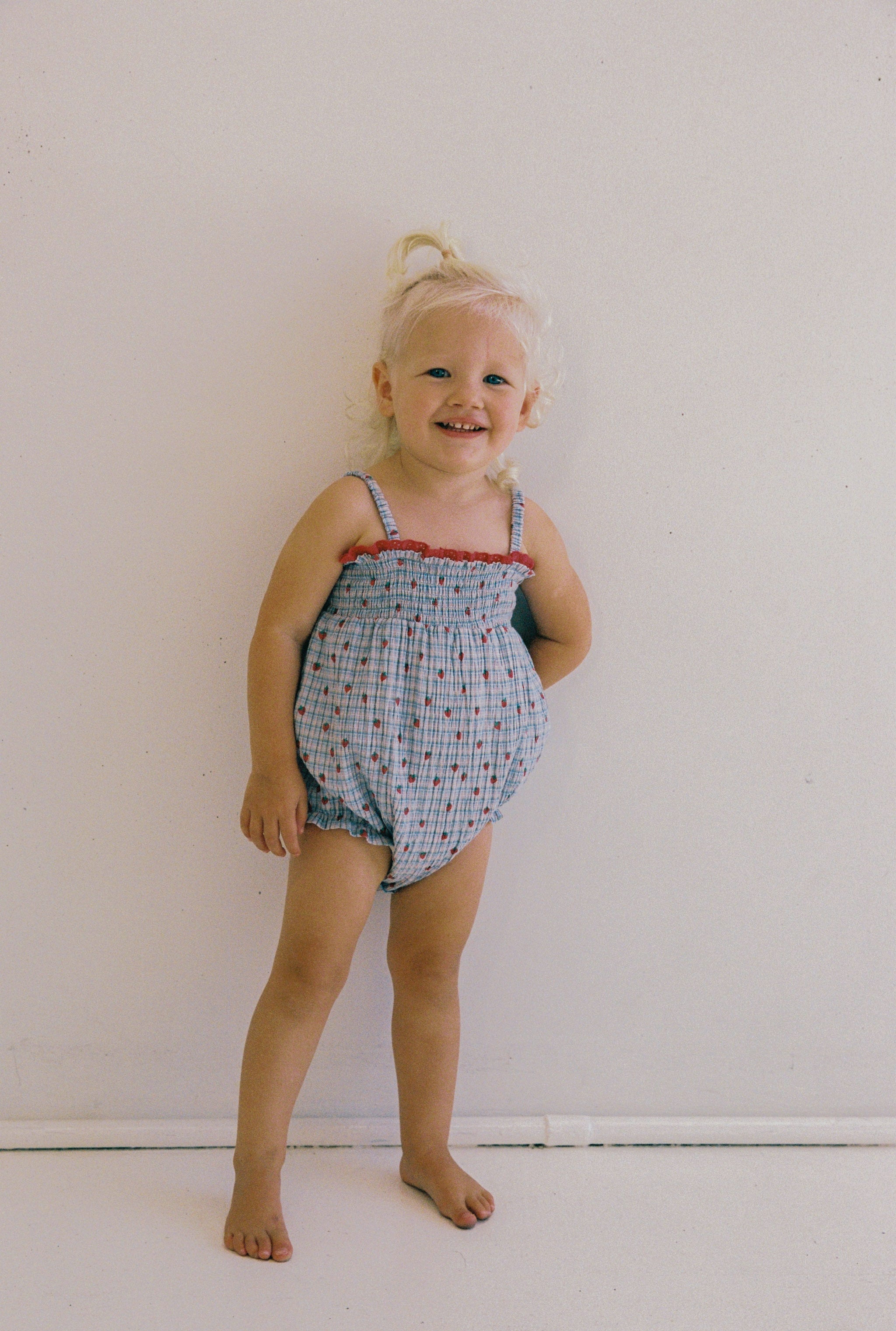 Lottie Romper Strawberry Check