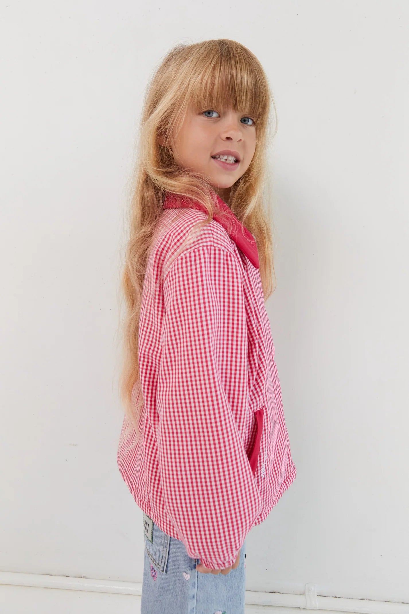 JUNI JNR - Sienna Padded Jacket Raspberry Gingham