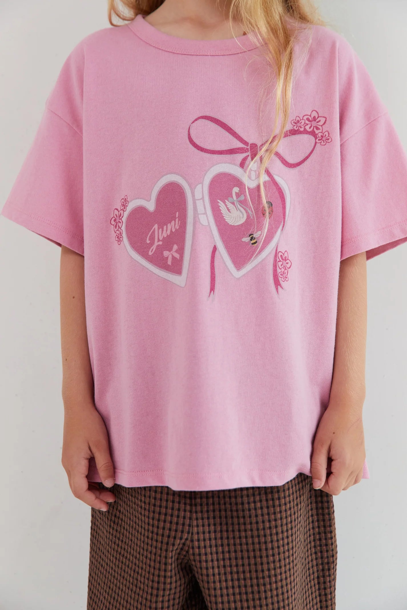 JUNI JNR - Love Locket Tee Pink