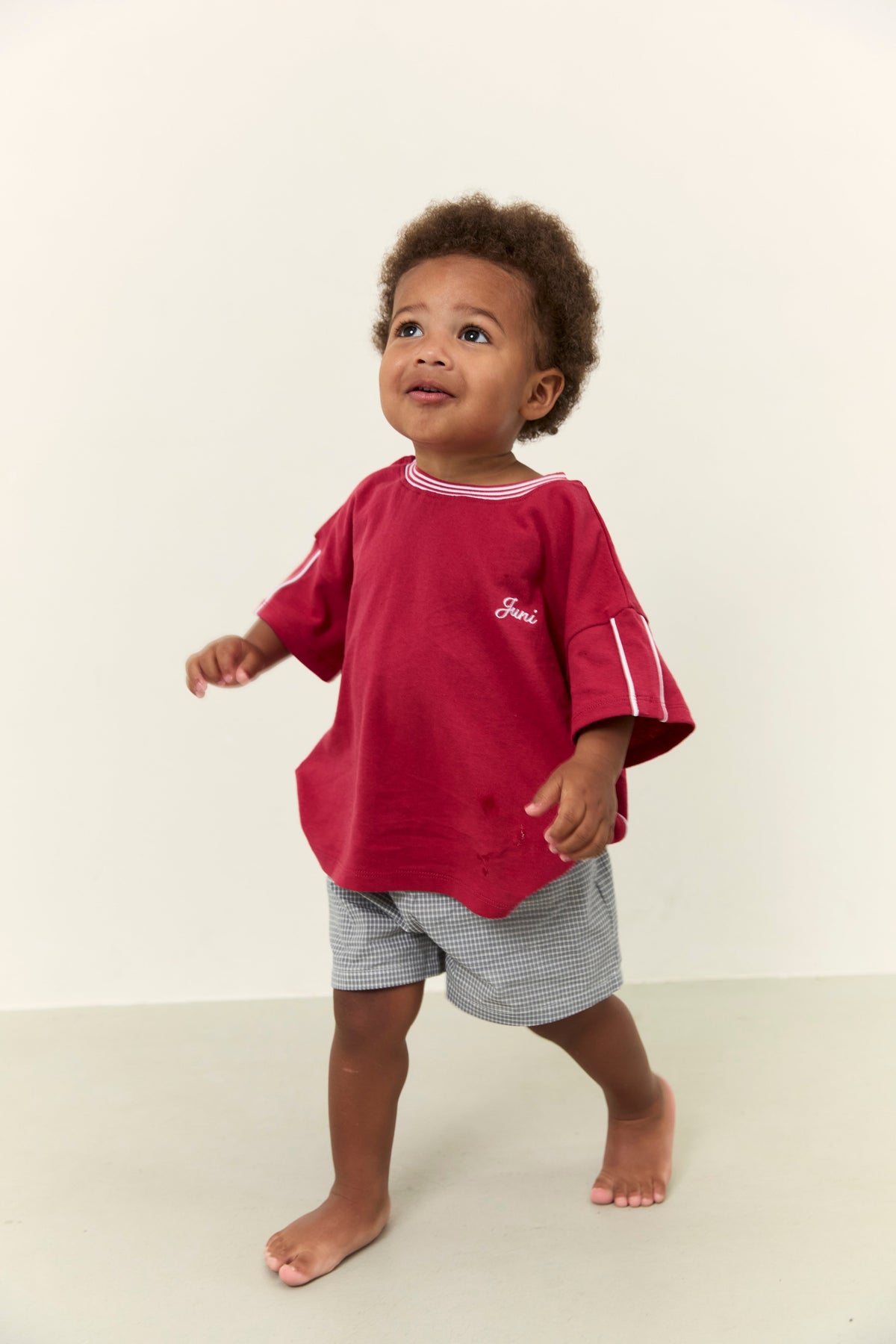 Juni JNR Banjo Short Grey Check