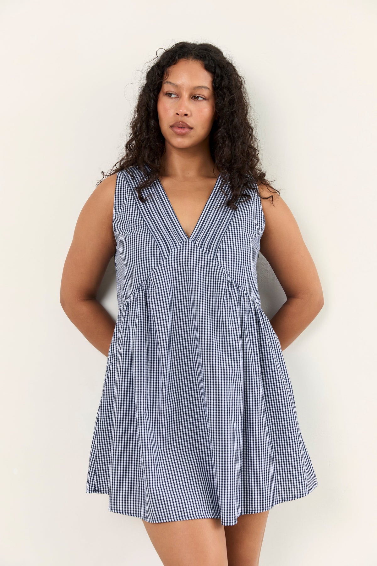 Juni Hunter Mini Dress Midnight Check
