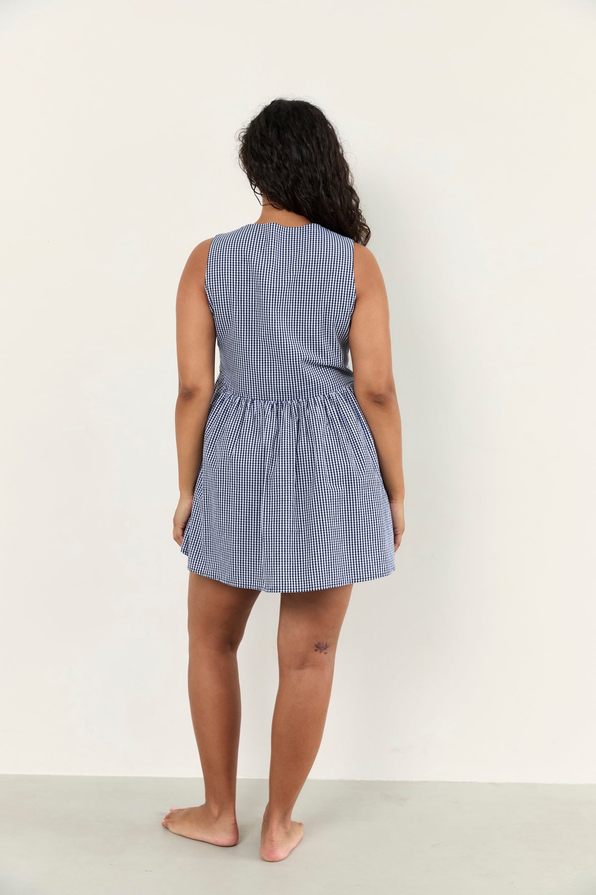Juni Hunter Mini Dress Midnight Check