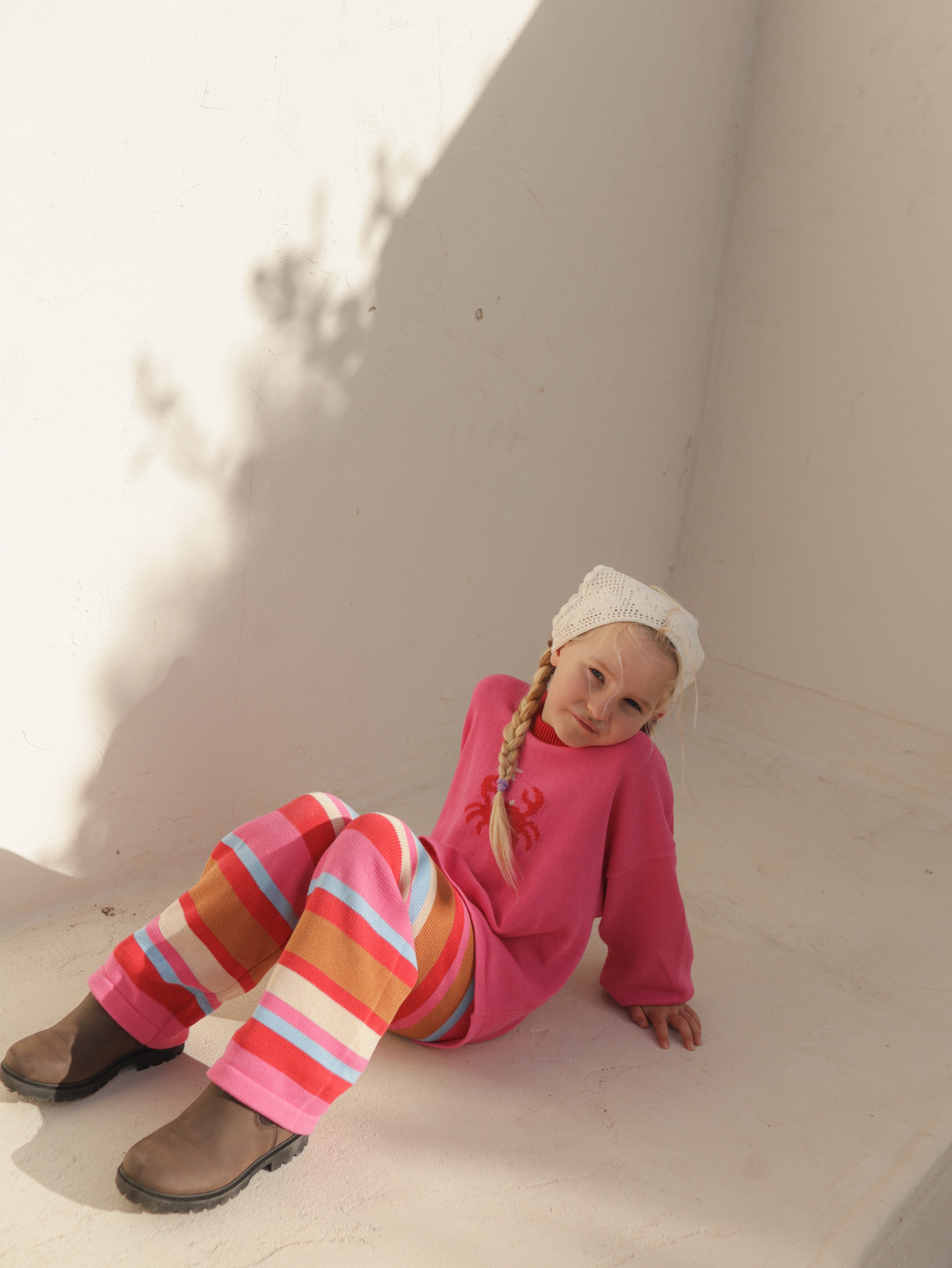 Small Swim Club - Coral Stripe Pants