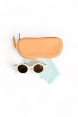 Bone shades with cleaning cloth and case