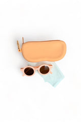 Peach shades with cleaning cloth and case