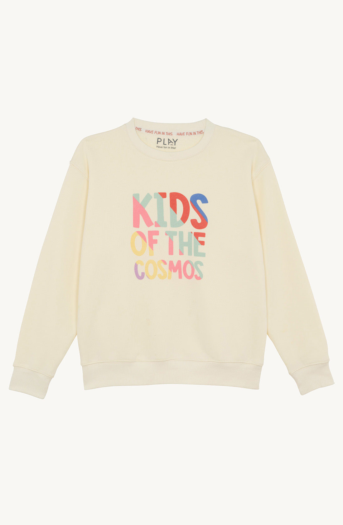 PLAYetc Kids Of The Cosmos Sweater in cream colour.