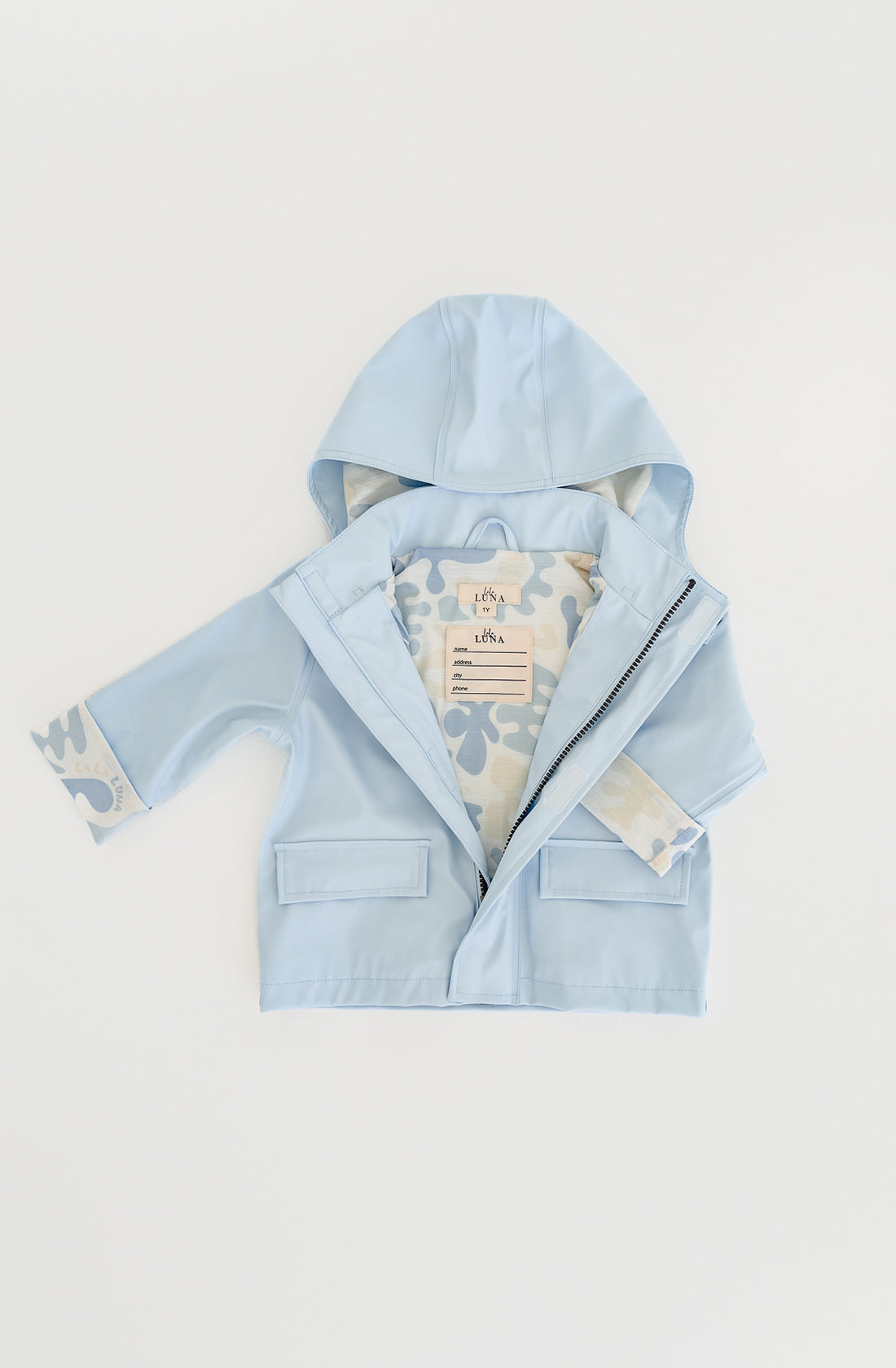 La La Luna Kids rain jacket in bubble gum.