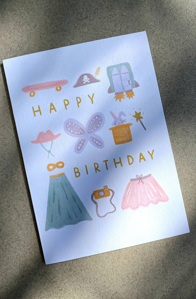 Happy Birthday Greeting Card Kids Costume Box