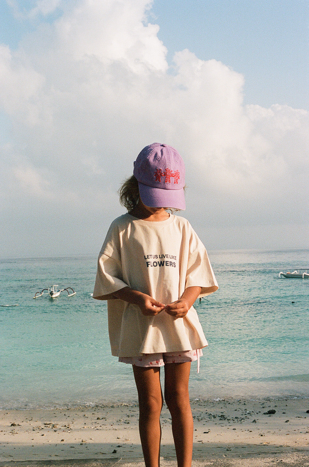 PRE-ORDER Illoura the Label - Live Like Flowers Tee Stone