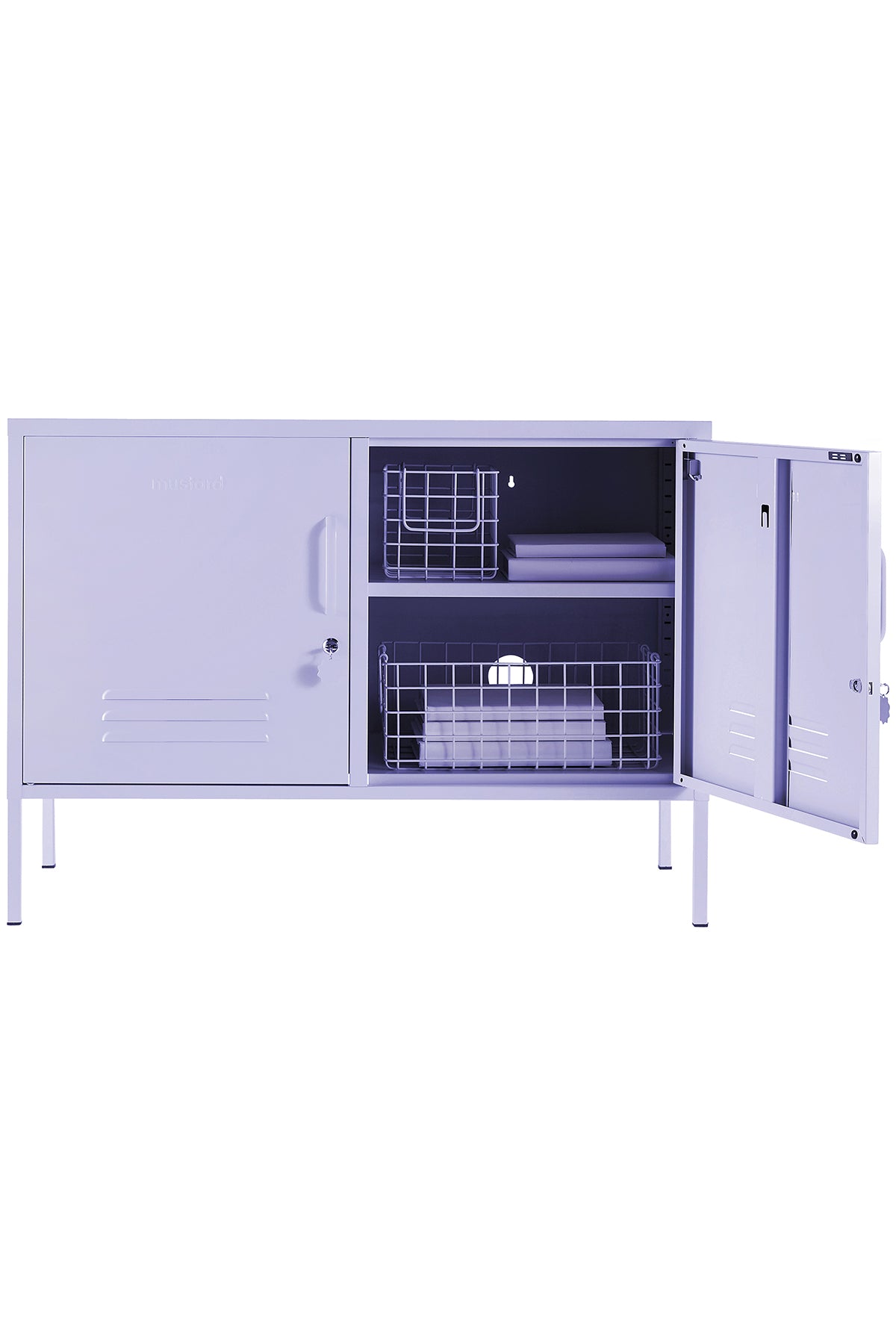 The lowdown locker in lilac.