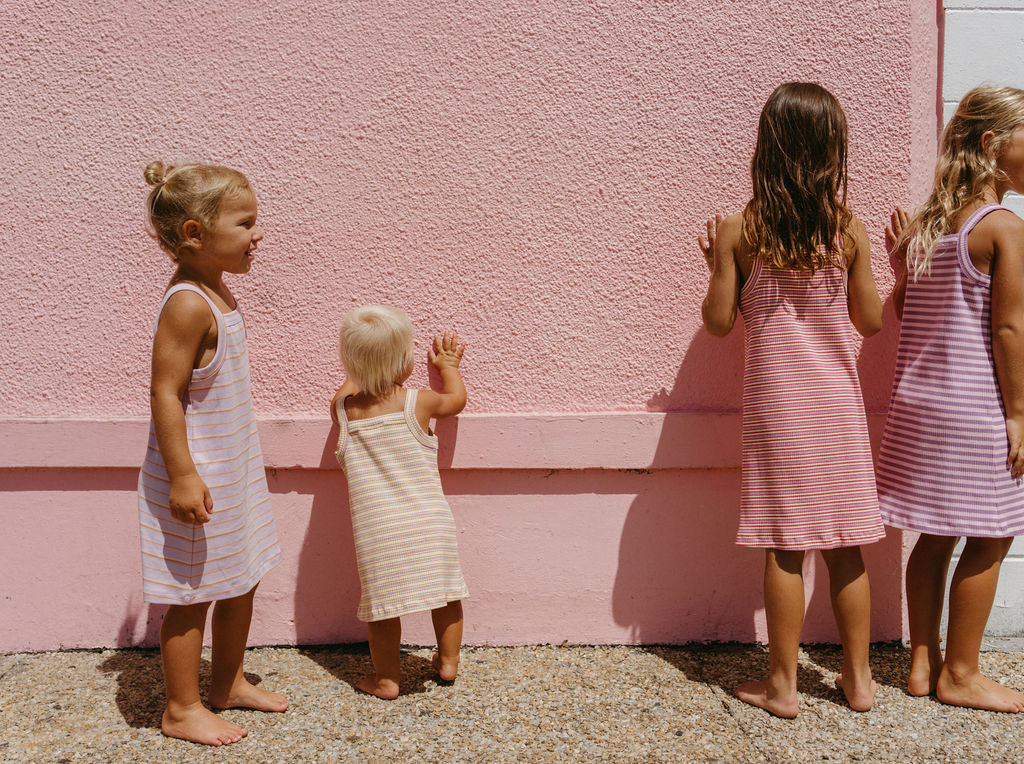 Loaila - Bobbi Rib Dress Raspberry Stripe