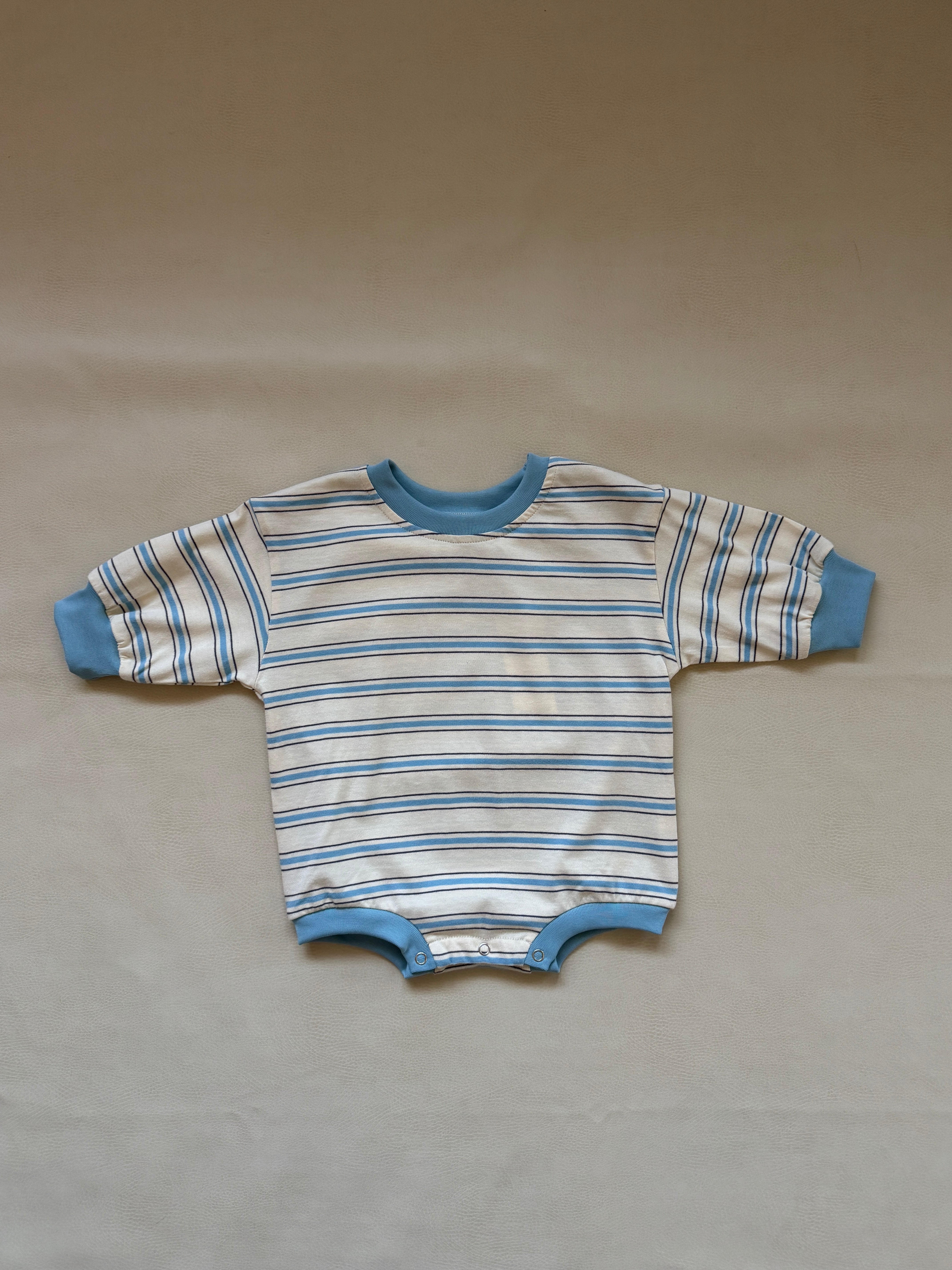 Tiny Trove - Mattie Stripe Bodysuit Cream/Blue