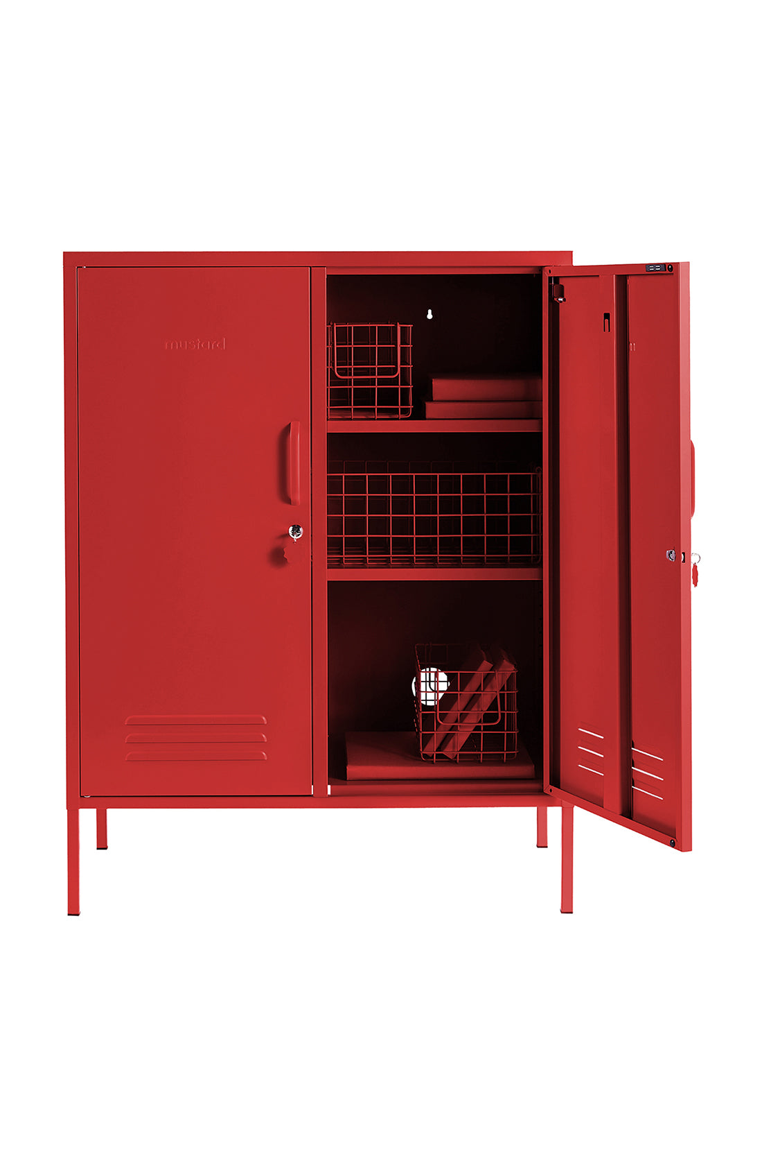 The midi locker in poppy.