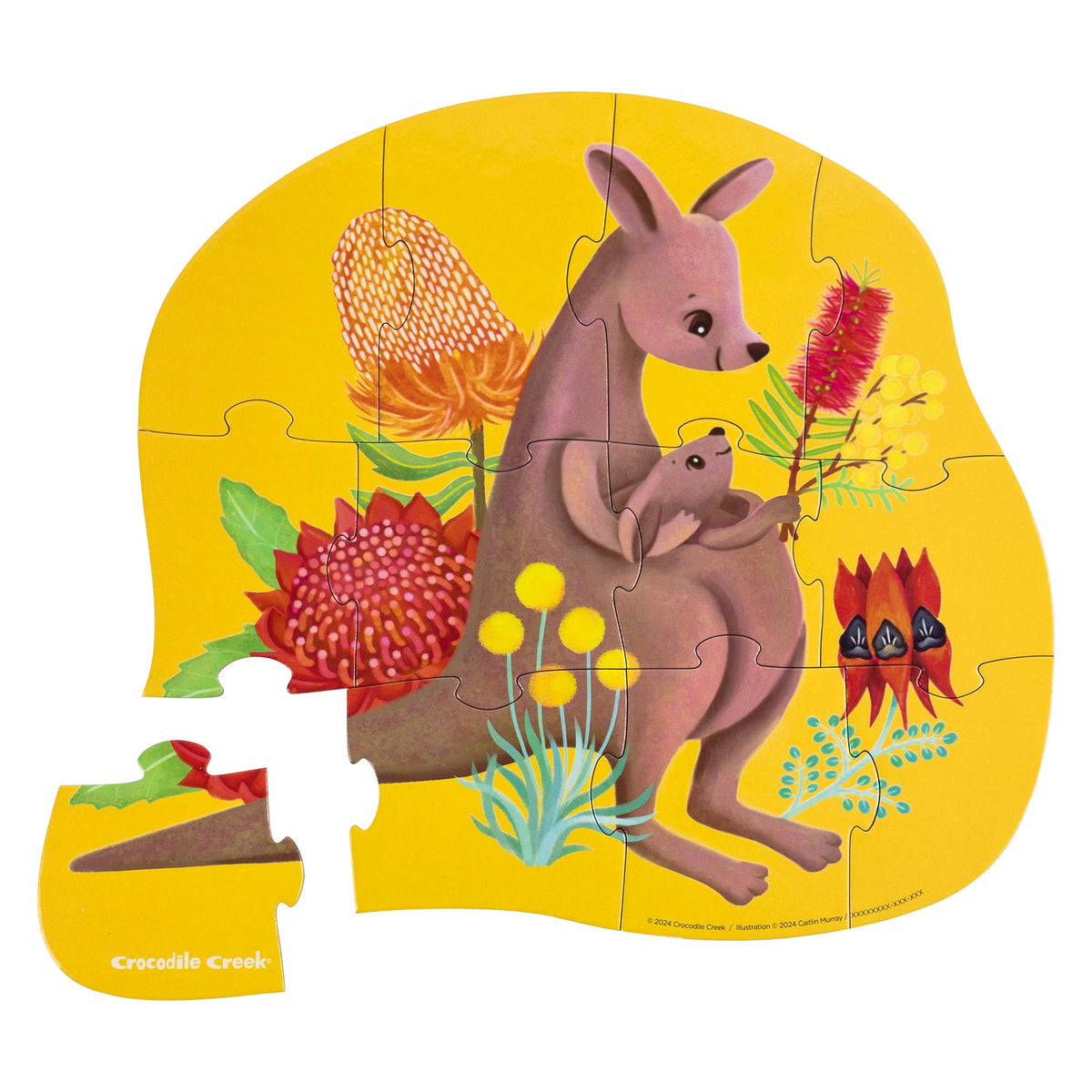 Crocodile Creek - Mini Puzzle 12 pc Kangaroo & Joey
