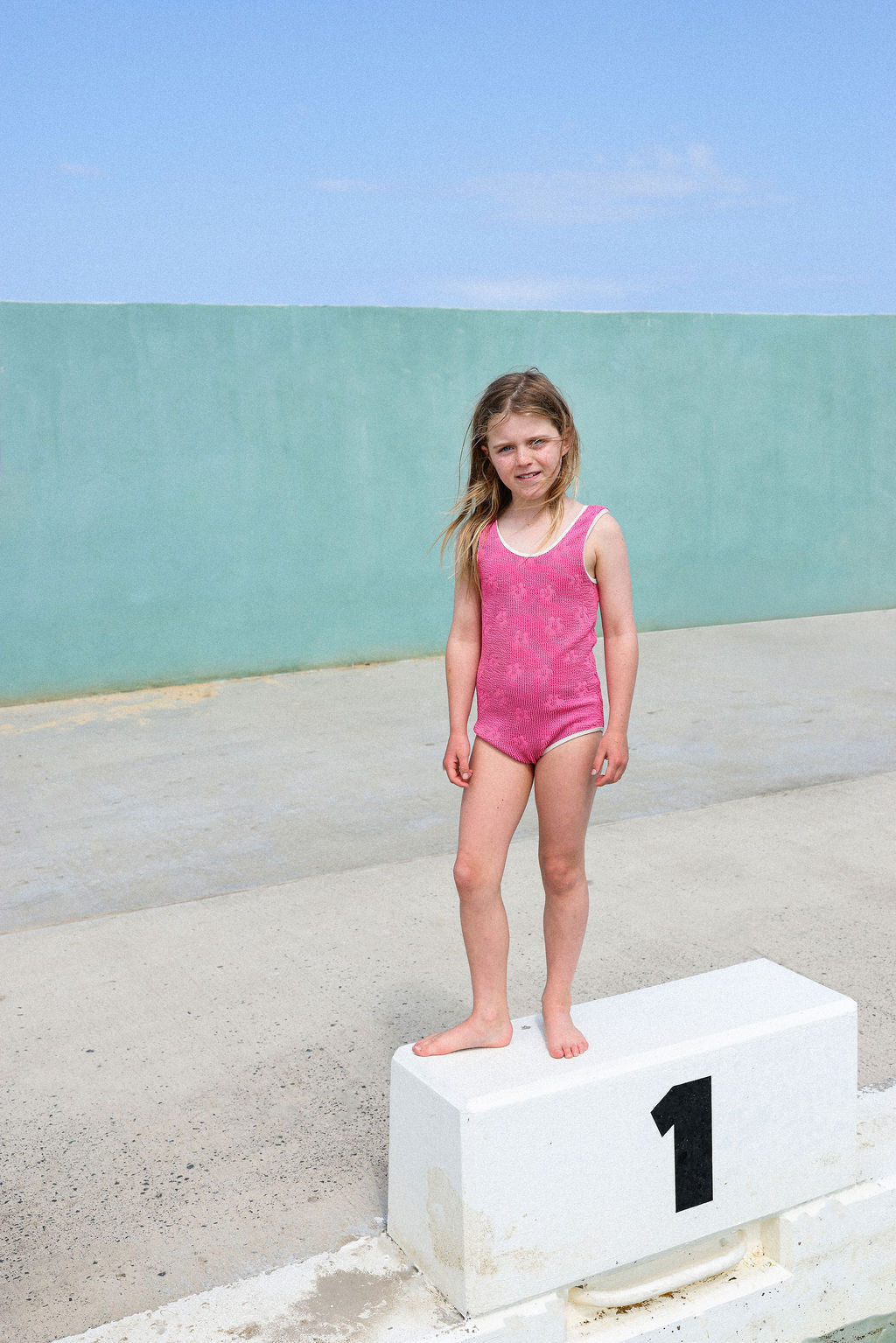 Grown - Ribbed Posy Swim Suit Berry