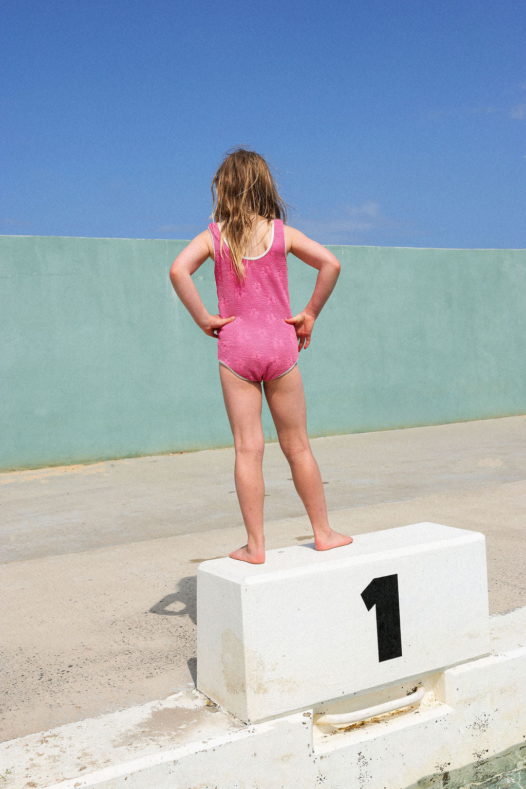 Grown - Ribbed Posy Swim Suit Berry