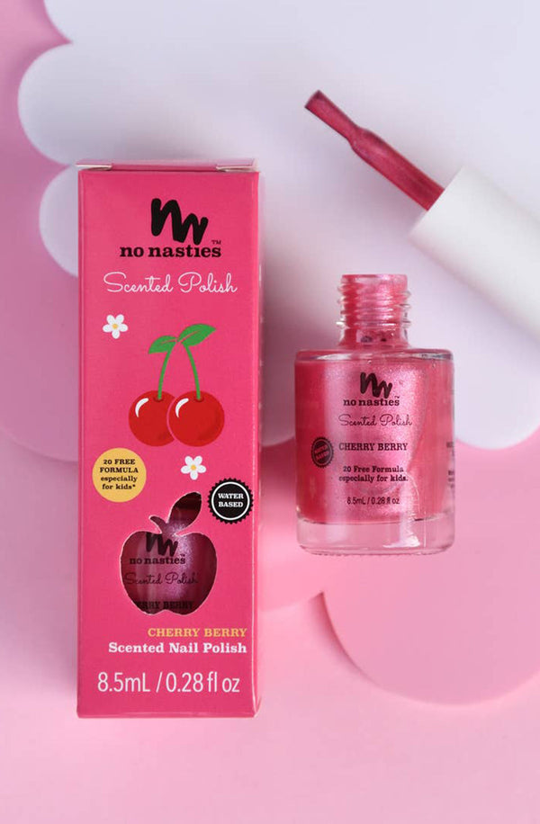 Scented Scratch Off Kids Nail Polish Cherry Berry - Bright Pink