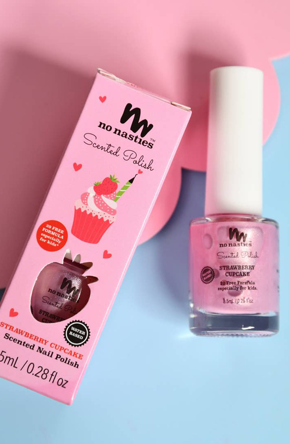 No nasties scented nail polish in strawberry cupcake flavour.